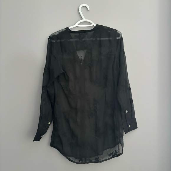 Soft Surroundings Size XS Black Cotton Button Down Long Sleeve - Picture 8 of 11